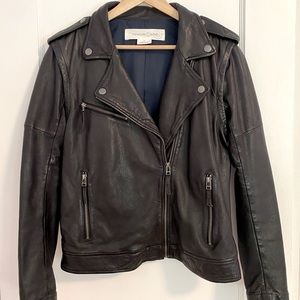 Black Leather Moto Jacket